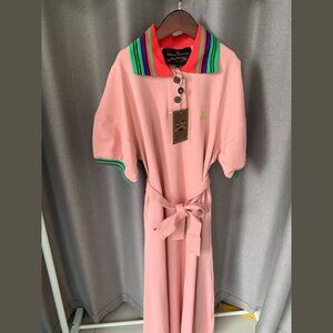 Vivienne Westwood Anglomania Pink Polo Dress with Striped Collar